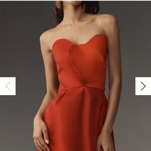 FARM Rio Strapless Red Dress